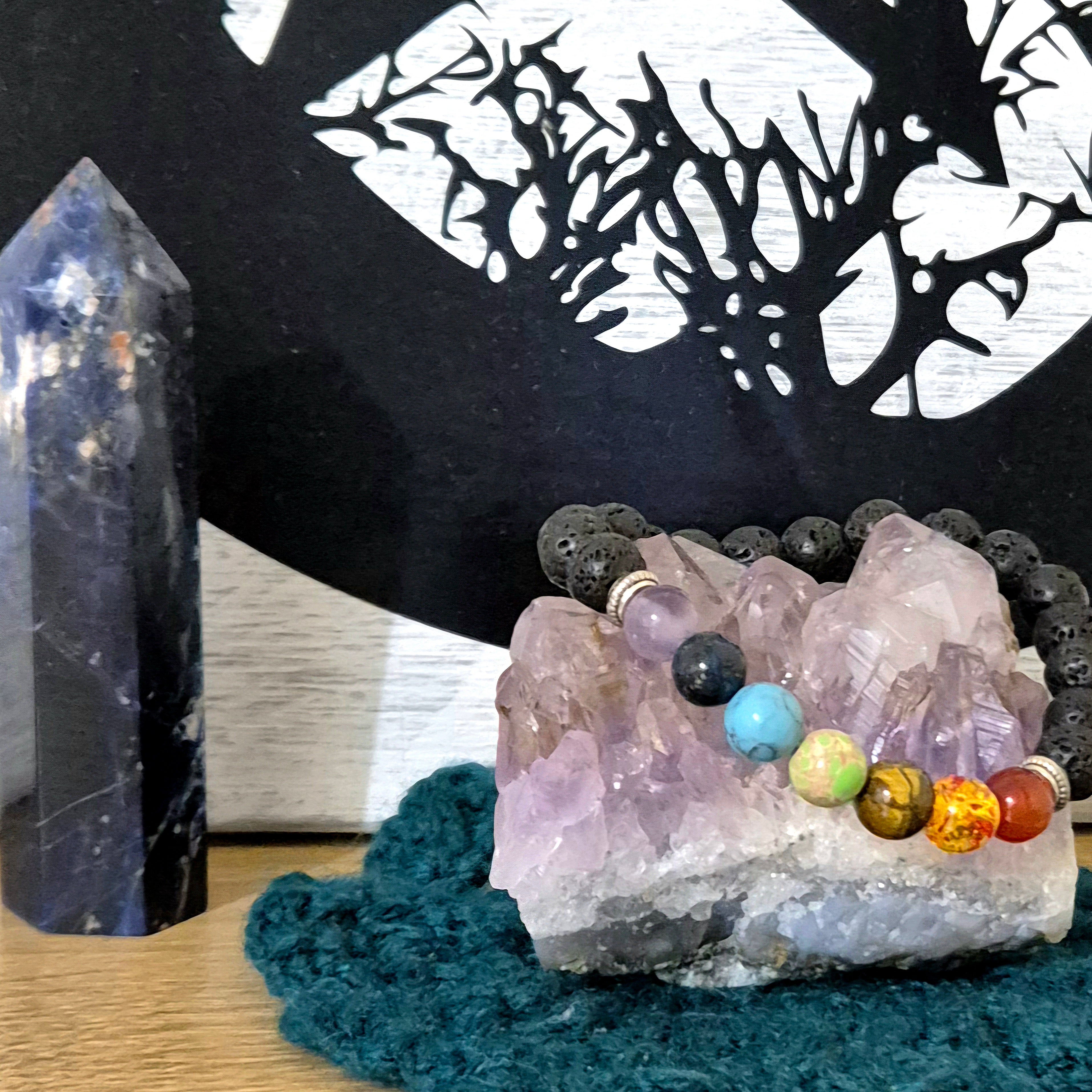 Lava Stone Chakra Bracelet